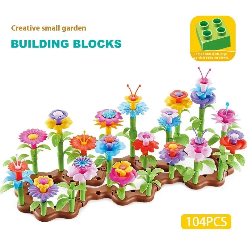 Children's changeable garden world splicing building block set in colour box, plastic pieces, 54-171 pieces, ages 4-6