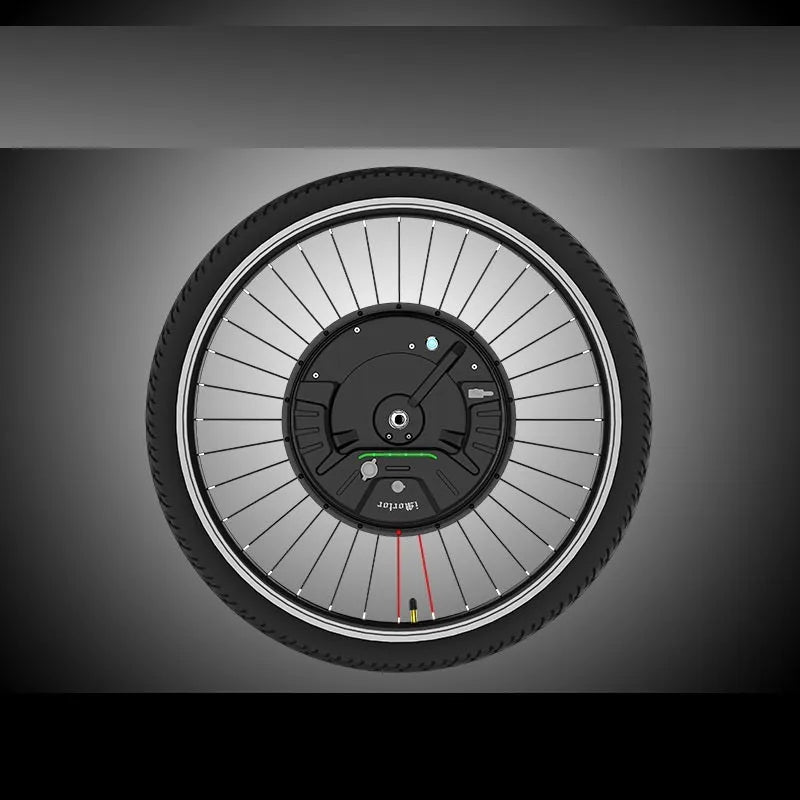 Imotor 3.0 black alloy front wheel hub for converting a bicycle to electric.