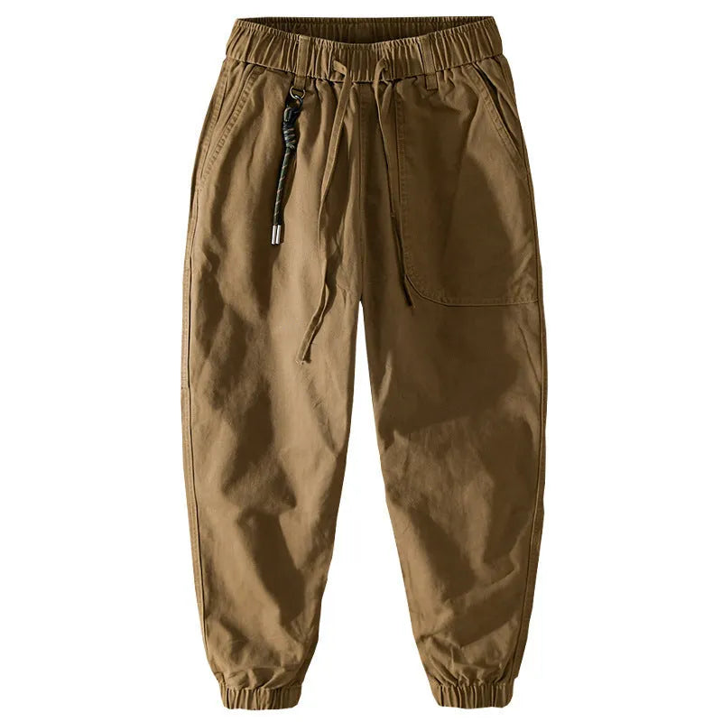 Men's cotton Amekaji style overalls with banded ankles in Army Green.