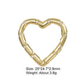 Copper climbing heart button fastener with micro-inlaid zircon stones and gold electroplating.