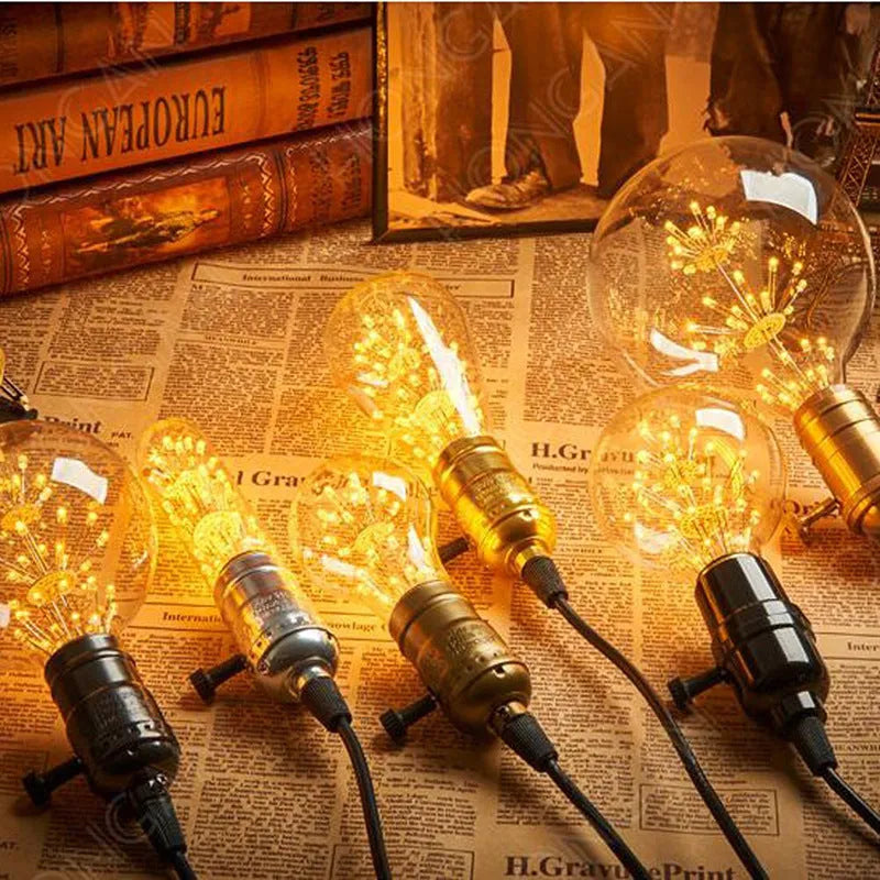 Gypsophila E27 LED decorative bulb with warm yellow light, aluminium body, glass shade