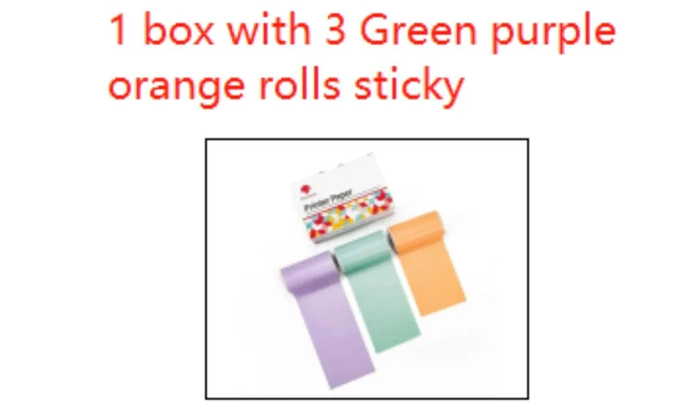 Mini portable USB printer with rabbit ear protective case and non-adhesive paper roll