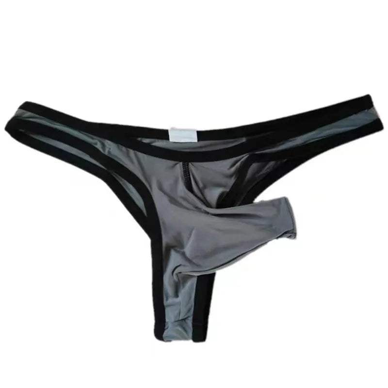 Men's ice silk small nose briefs in army green colour on a white background