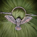 Copper geometric metal hair accessory with electroplated finish inspired by Nordic Vikings design