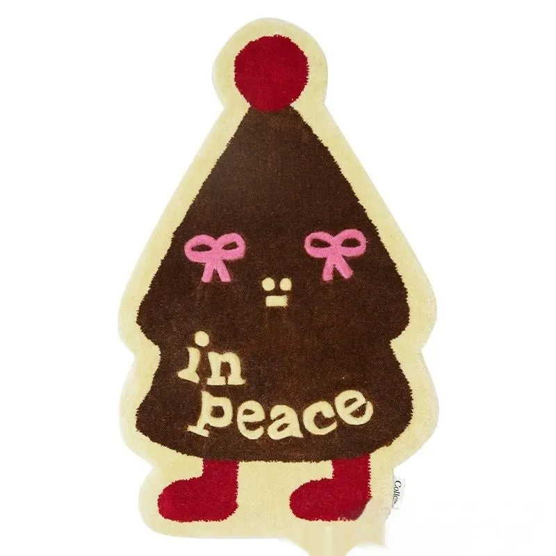 Christmas-themed polyester fibre hallway mat with Santa Claus pattern and anti-slip backing