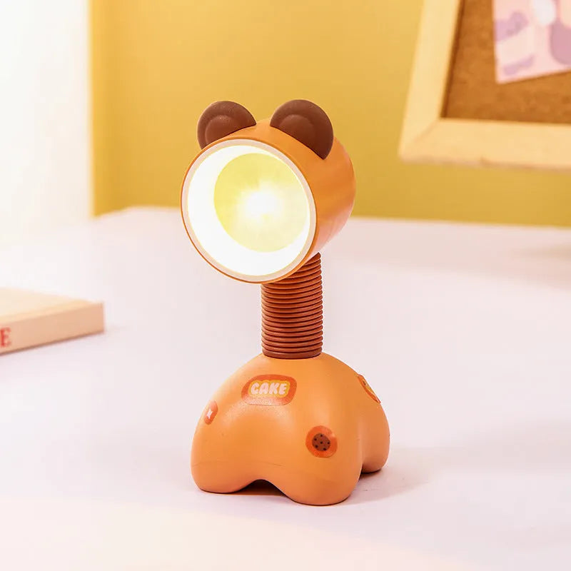 DIY magnetic cartoon desk night light with adjustable lighting in 10.5cm plastic housing