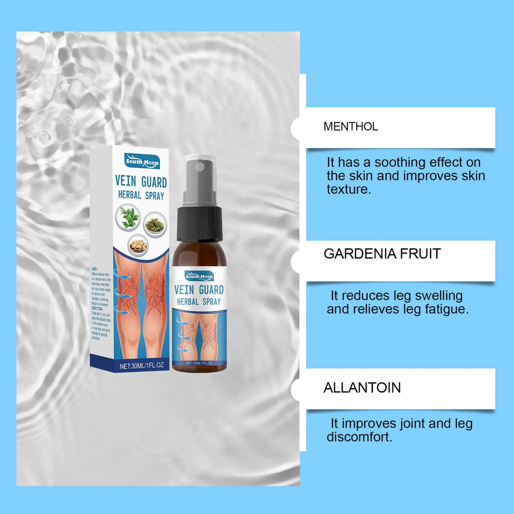 30ml bottle of herbal body care spray with menthol and botanical plant extracts