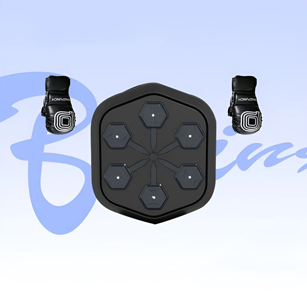 Black smart boxing machine with Bluetooth connectivity and EVA construction for home fitness training