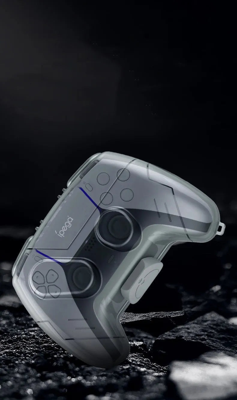 Hard plastic transparent grey game controller storage case for console accessories.