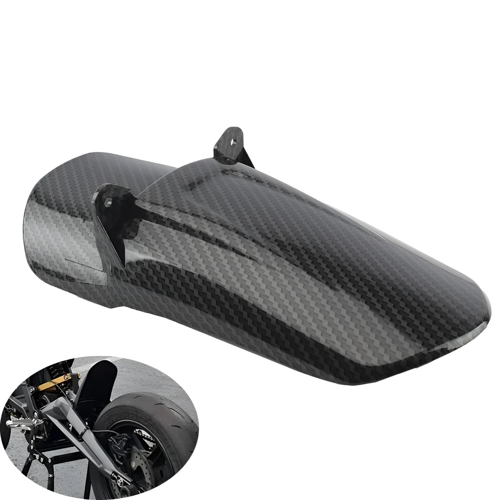 Carbon fibre motorcycle rear fender for light bee model shock absorber.
