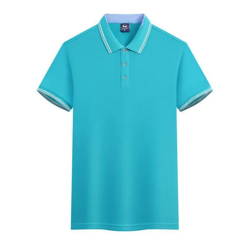 Slim fit ice silk quick-drying polo shirt in blue gray colour with short sleeves and collar