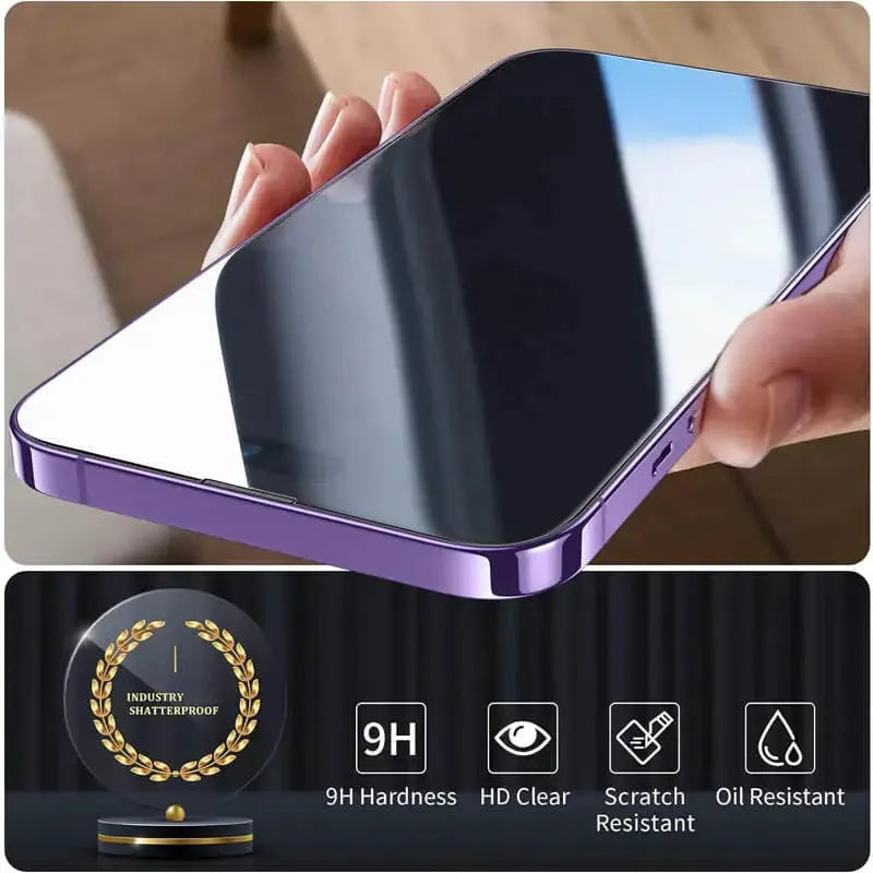 HD tempered glass screen protector for iPhone 15 Pro Max, ultra-clear full coverage, 3-pack